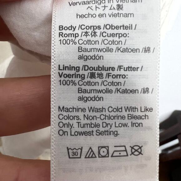 Madewell White Mini Dress Embroidered Eyelet Button Front Tiered Floral Sz S - Picture 5 of 6